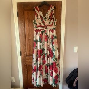 Floral Calvin Klein Wedding Guest Dress with Slit